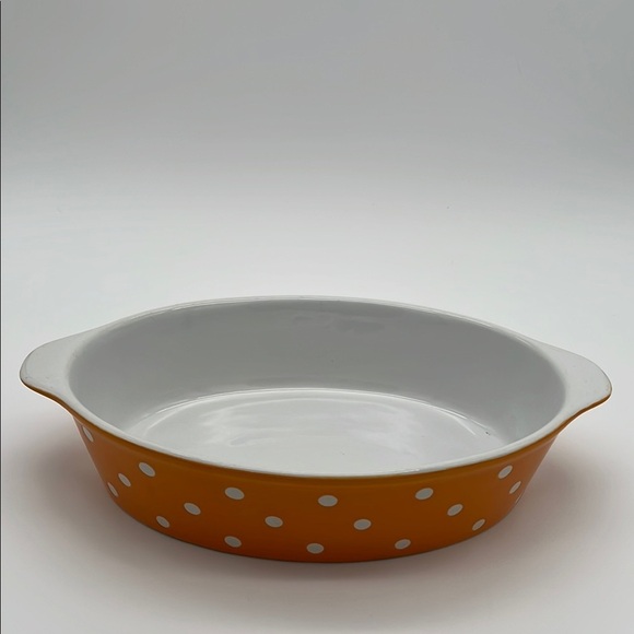 Signature Housewares Other - Signatures Housewares Oval Orange Polka Dot Baking Dish 13.5"x8.75"x4"​
